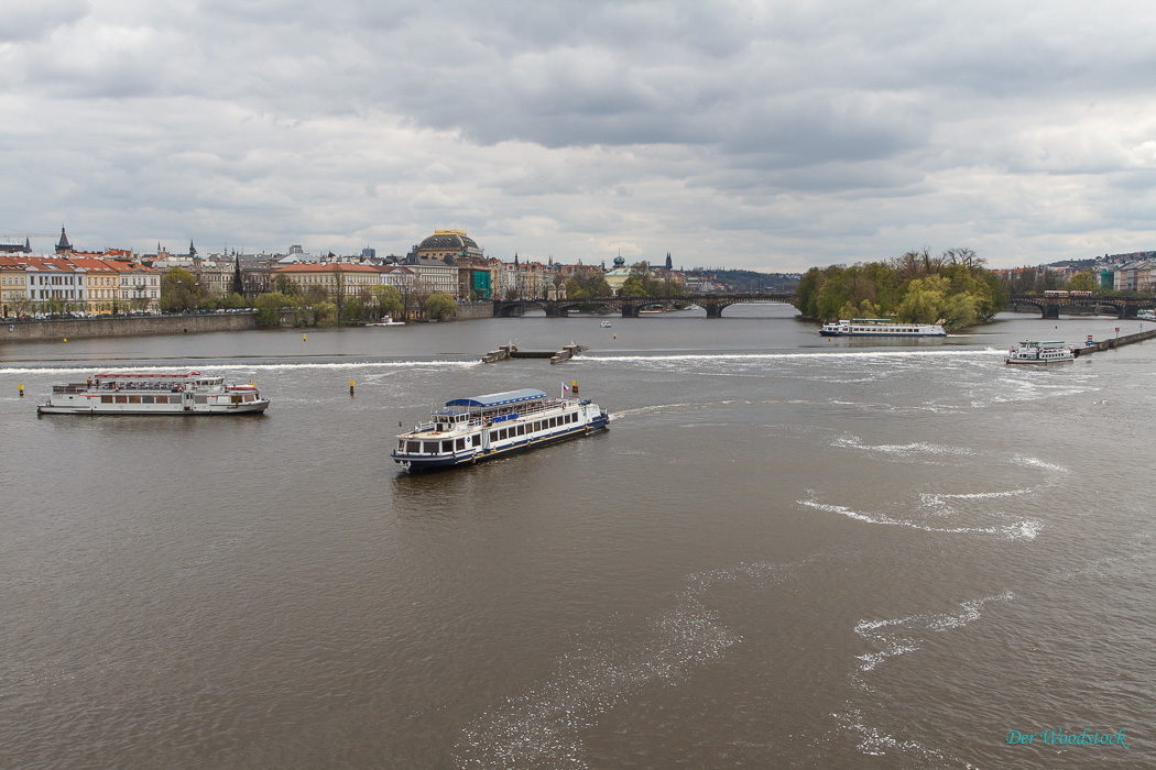 Blick zum Smetana-Kai und zur Strelecky Ostrov